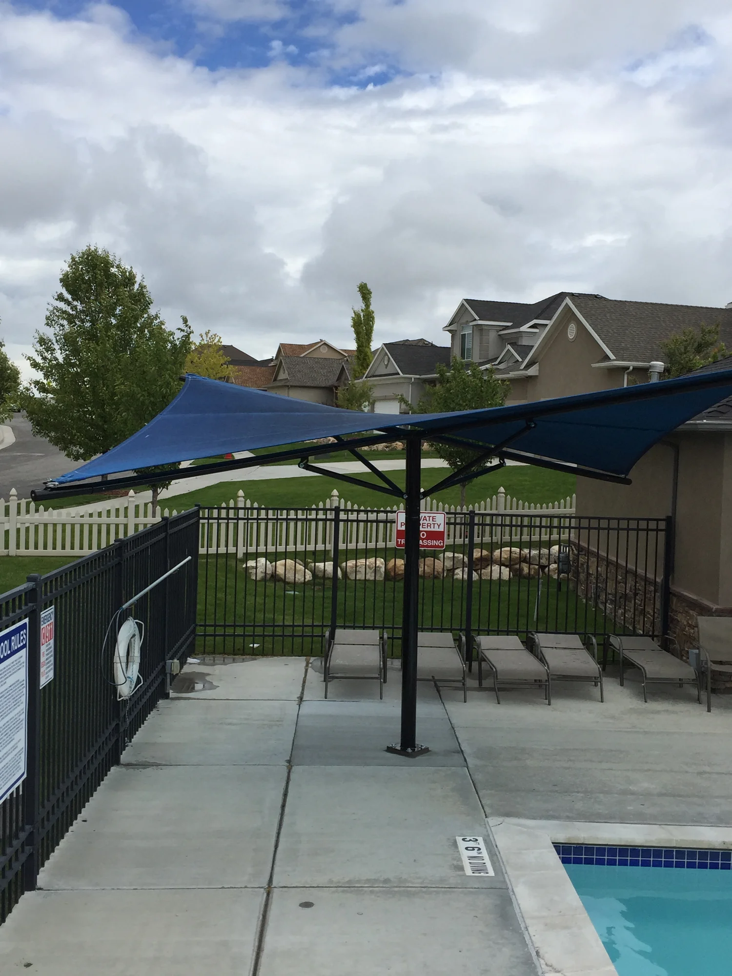 swimming pool shade sails on Wicked Shade Inc
