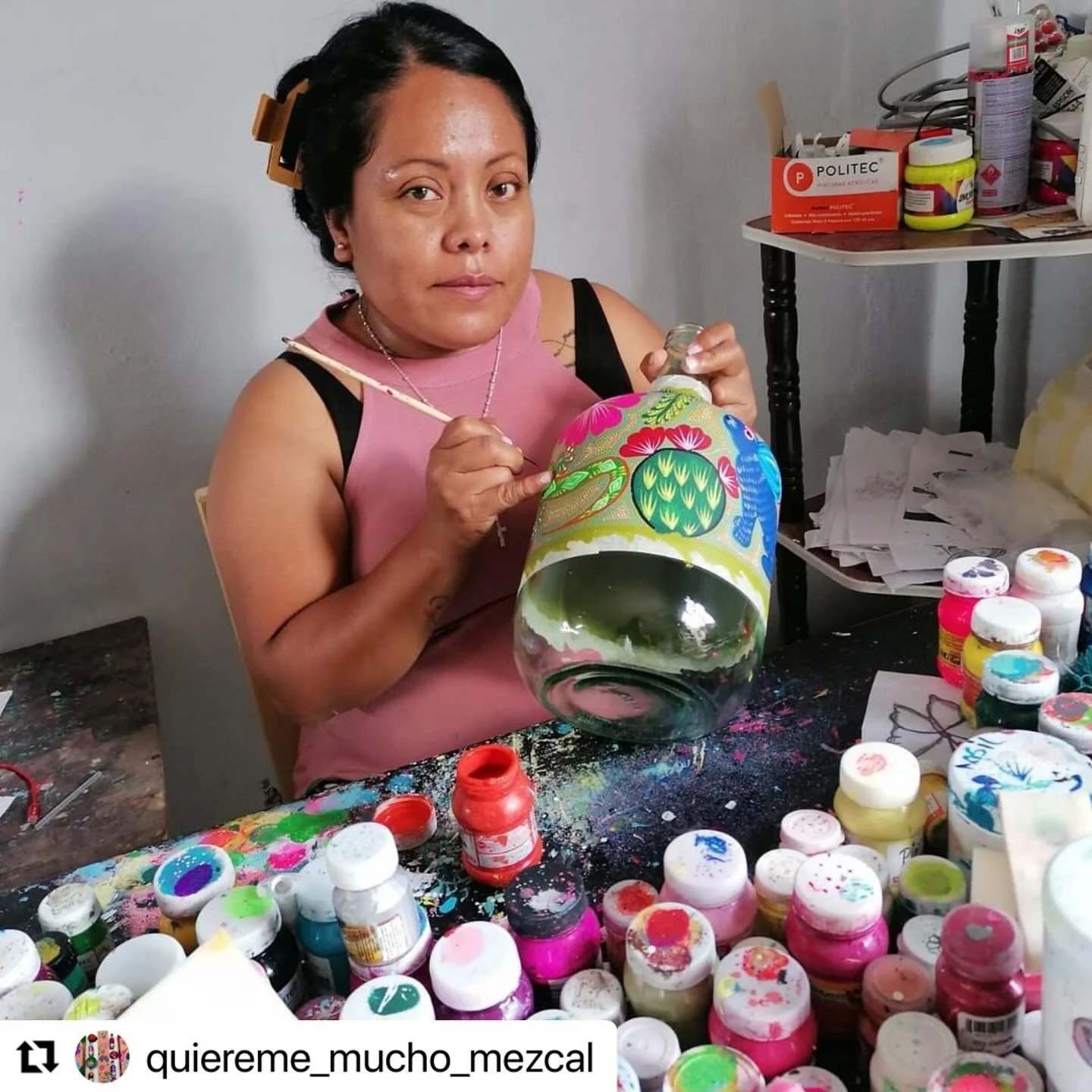 With #cincodemayo approaching we thought we should announce that we will now be distributing @quiereme_mucho_mezcal throughout Florida! #espadin, #tobala, #cuishe, #tepextate mezcals all hand painted bottles no two are identical. This is true craftsm