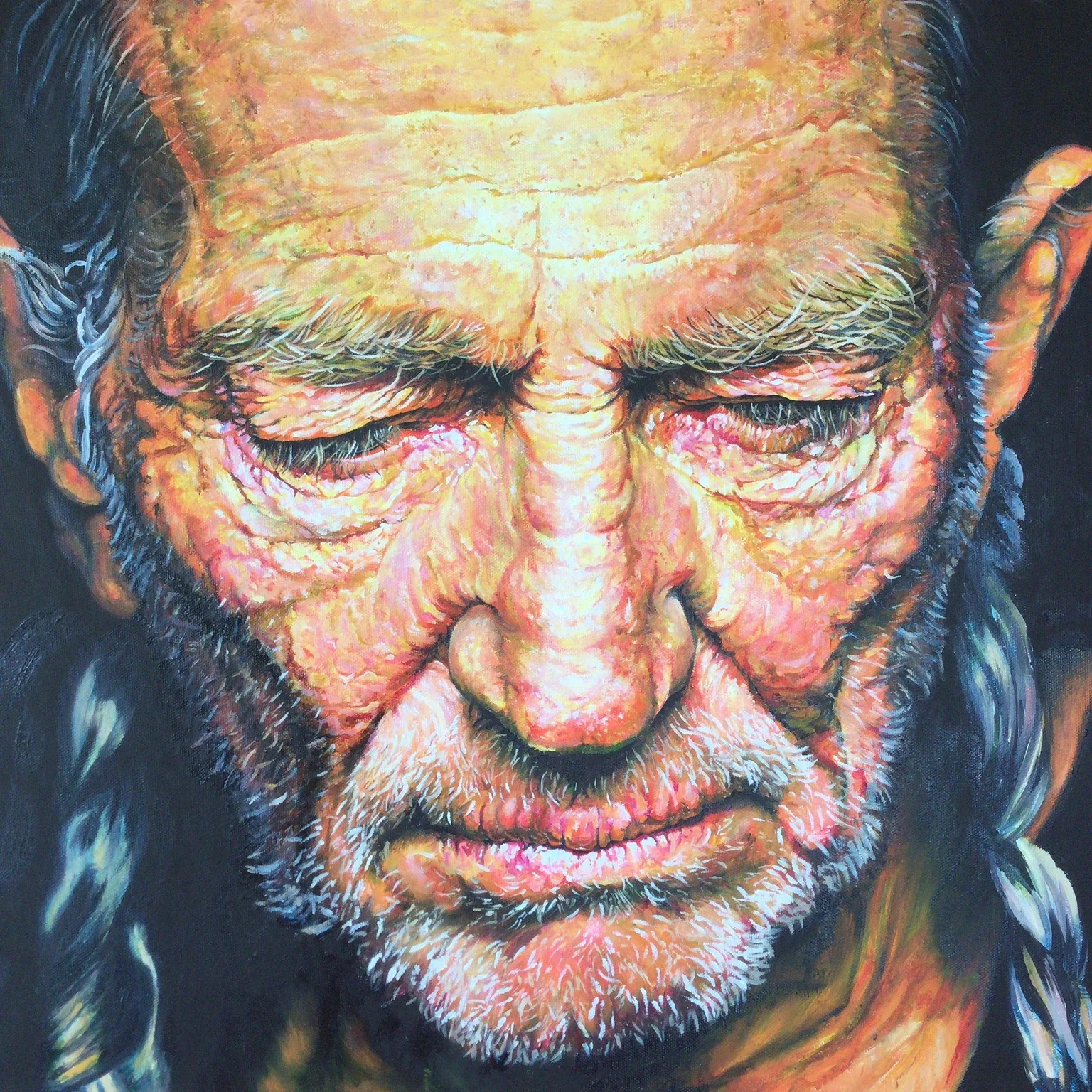 'Willie Nelson' Hyper Realism: 50 x 70 cm