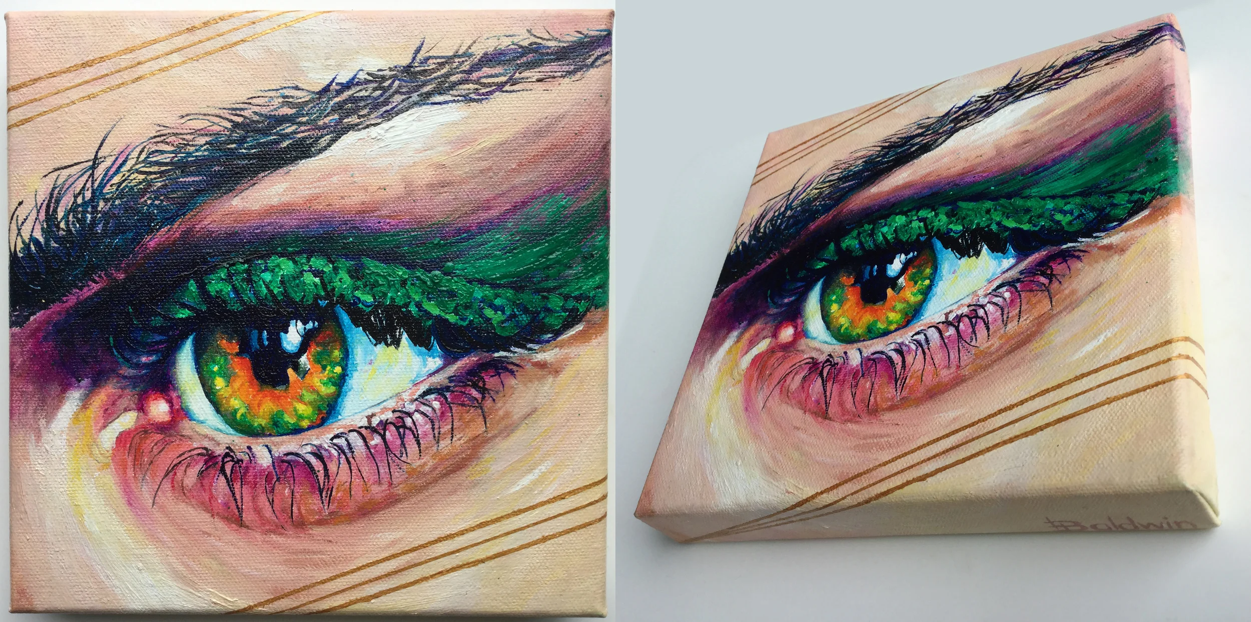 EYE STUDIES 20 x 20 - Oil on Canvas Series exploring combining a hard edged method. *ALL SOLD