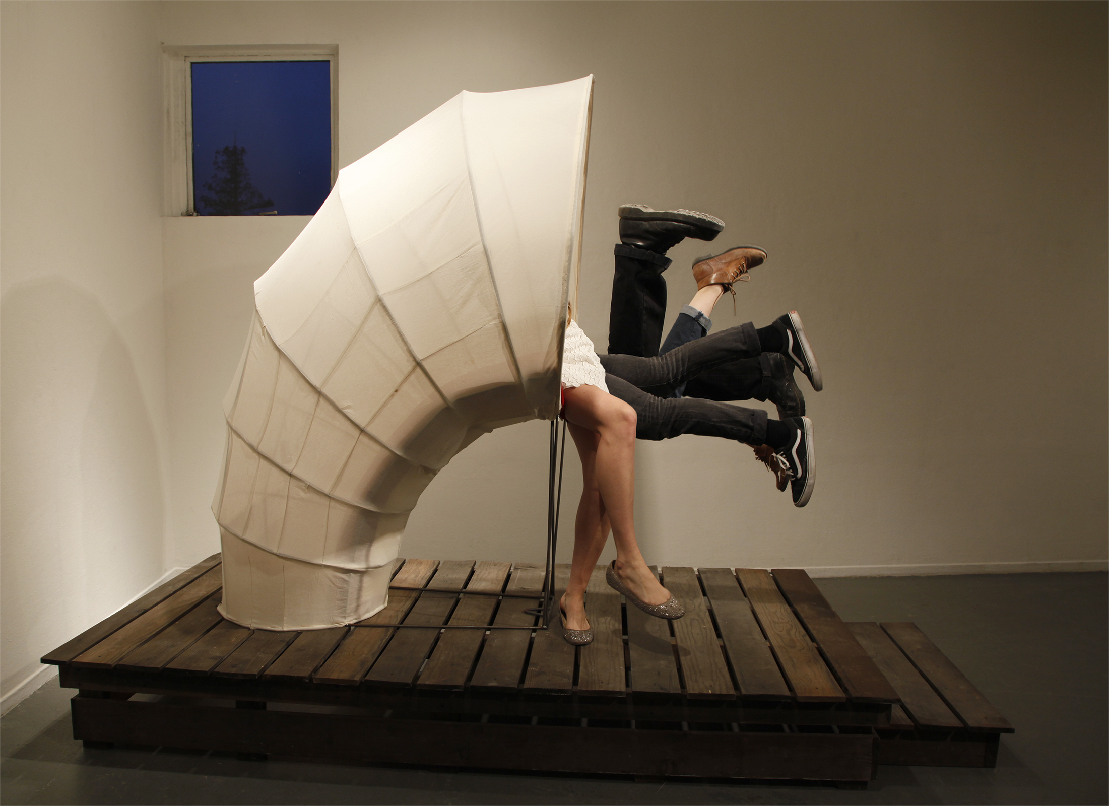 An Attempt at Getting Over Your Self Redwood, steel, linen