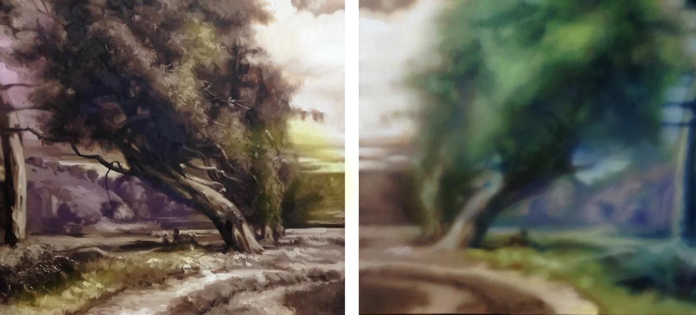   A Parting of Ways (after Buvelot) , oil on linen,&nbsp;2 panels, each 110cm x 110 cm, &nbsp;2014    