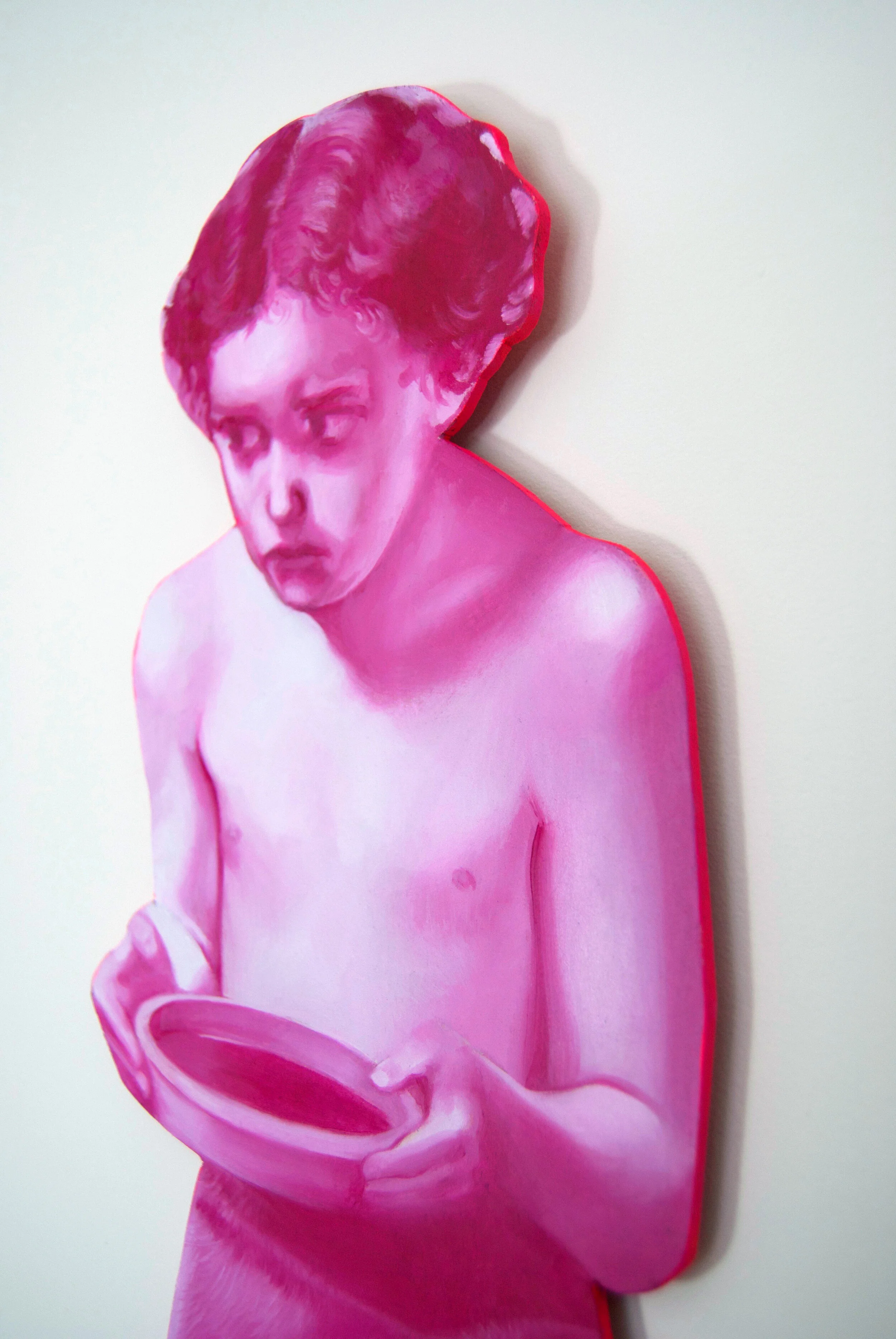 Saint John the Baptist as a boy (after Millais) DetailOil on hand cut panel board 45 x 15 cm