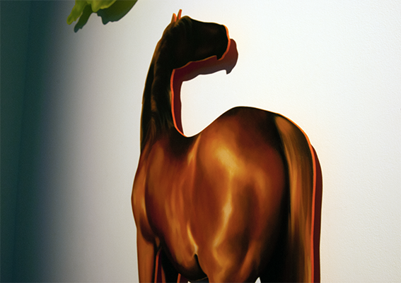 Mare (after Stubbs)  Detail Oil on hand cut panel board 120 x 75 cmAs featured in The Sublime Network at SITE EIGHT Gallery 2019