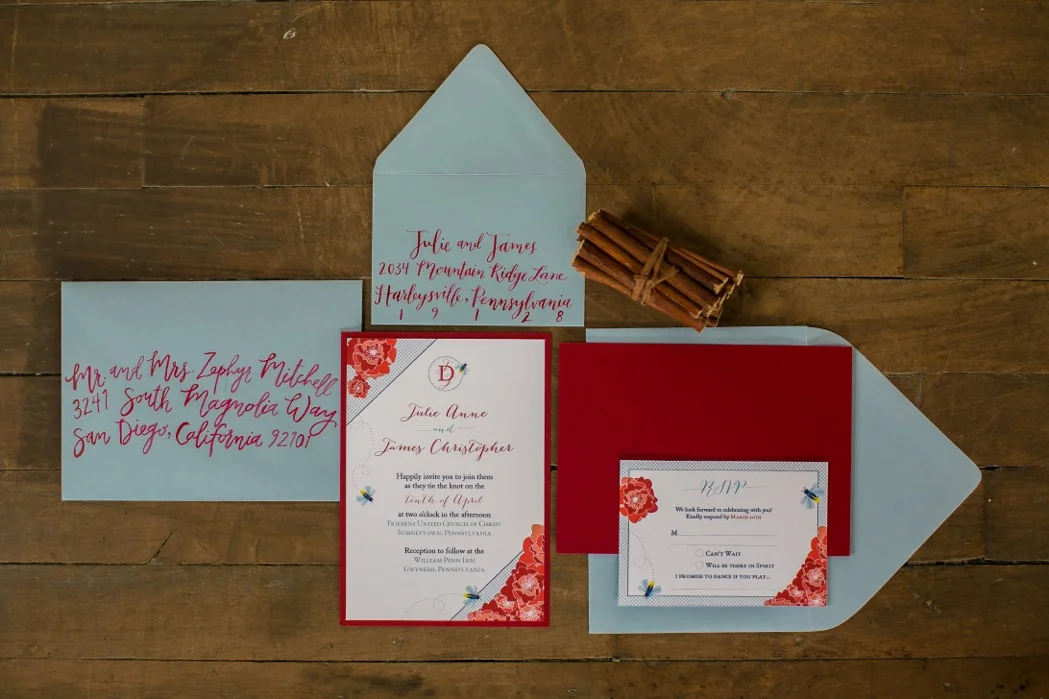 invitations: tootsie & marie // calligraphy: hello, bird. // photo courtesy of isabel march photography