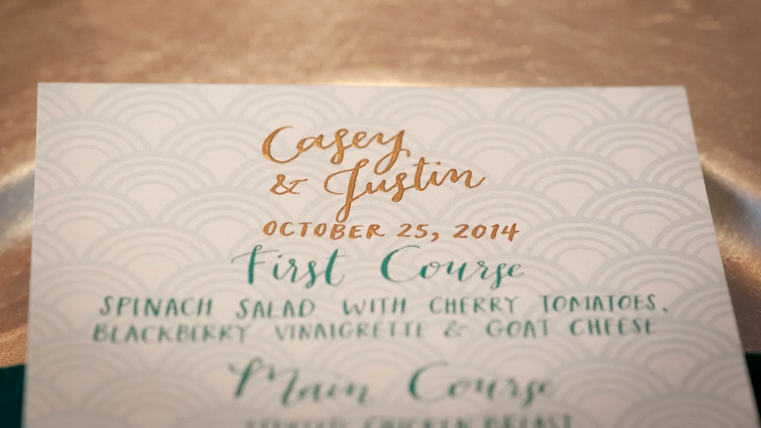 photo courtesy of Ashley Peterson Photography // menu + lettering/calligraphy by hello, bird.