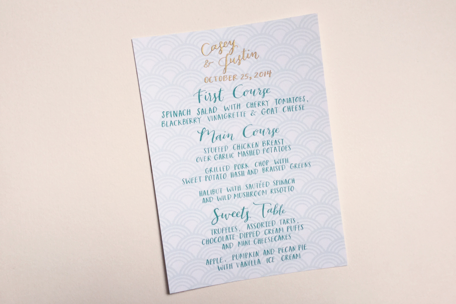 menu + lettering/calligraphy by hello, bird. 