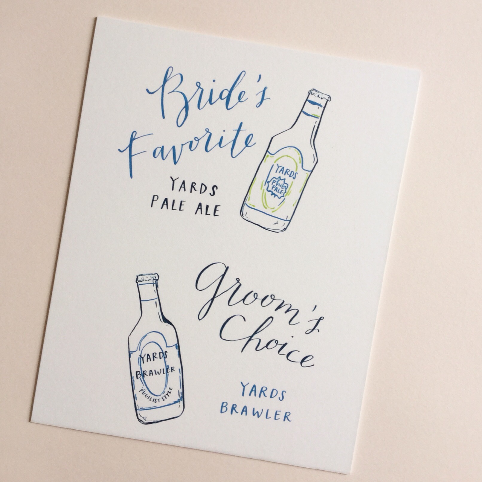 signature cocktail menu by hello, bird. // bride and groom's favorite drinks with colorful illustrations