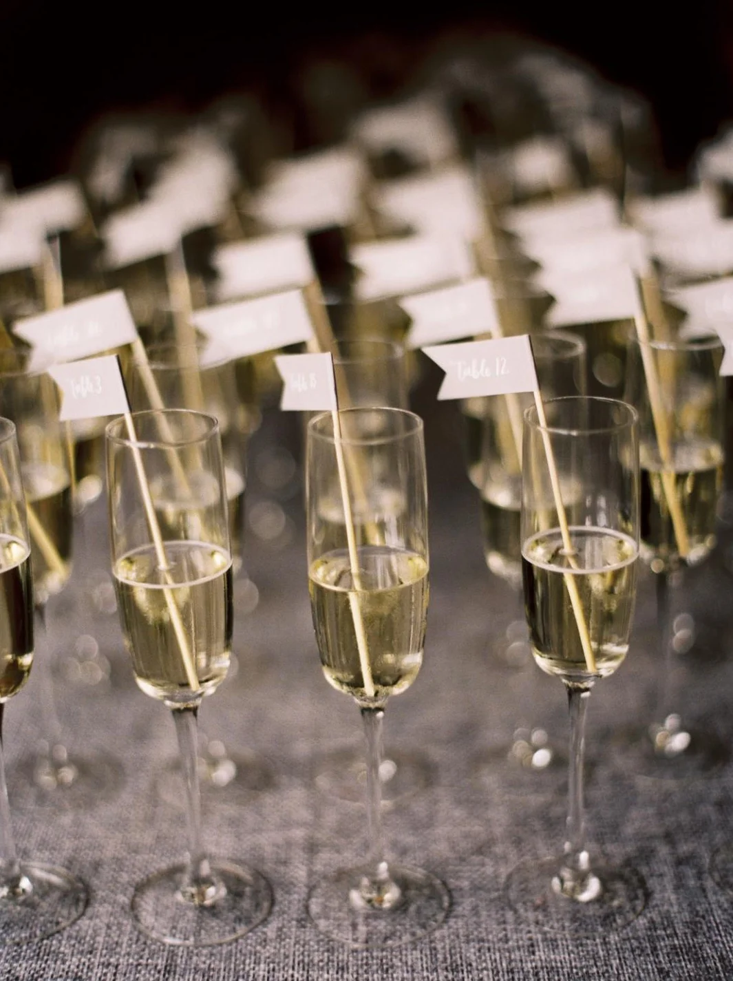  hello, bird. white ink calligraphy on gray hand-crafted cocktail flags // photo courtesy of Kate Ignatowski Photography 
