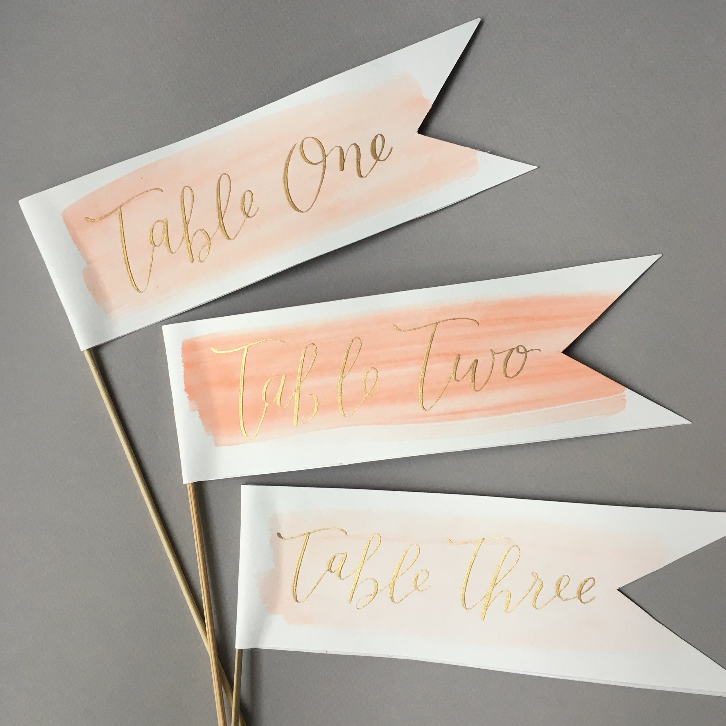 hello, bird. watercolor table number flags