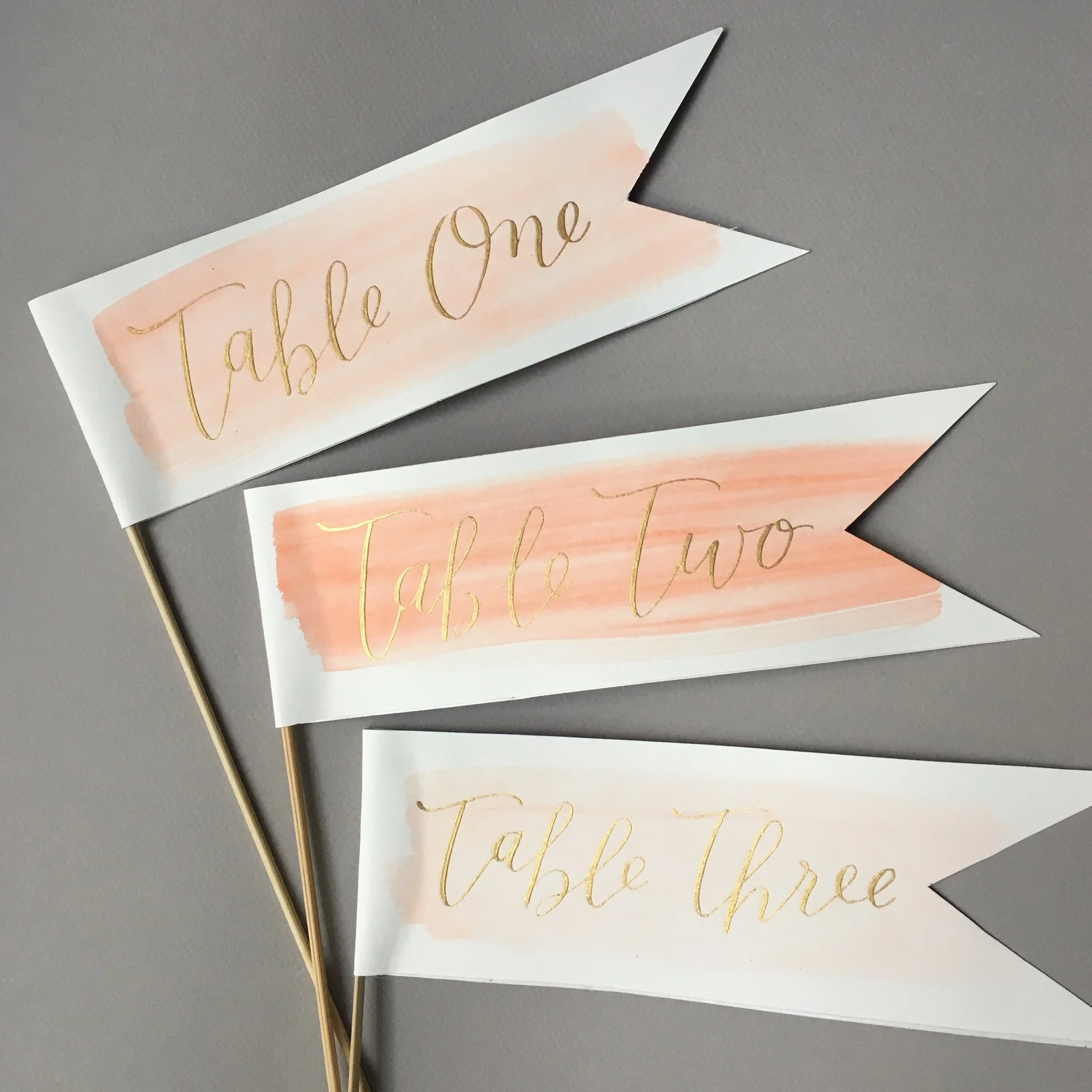 hello, bird. watercolor table number flags