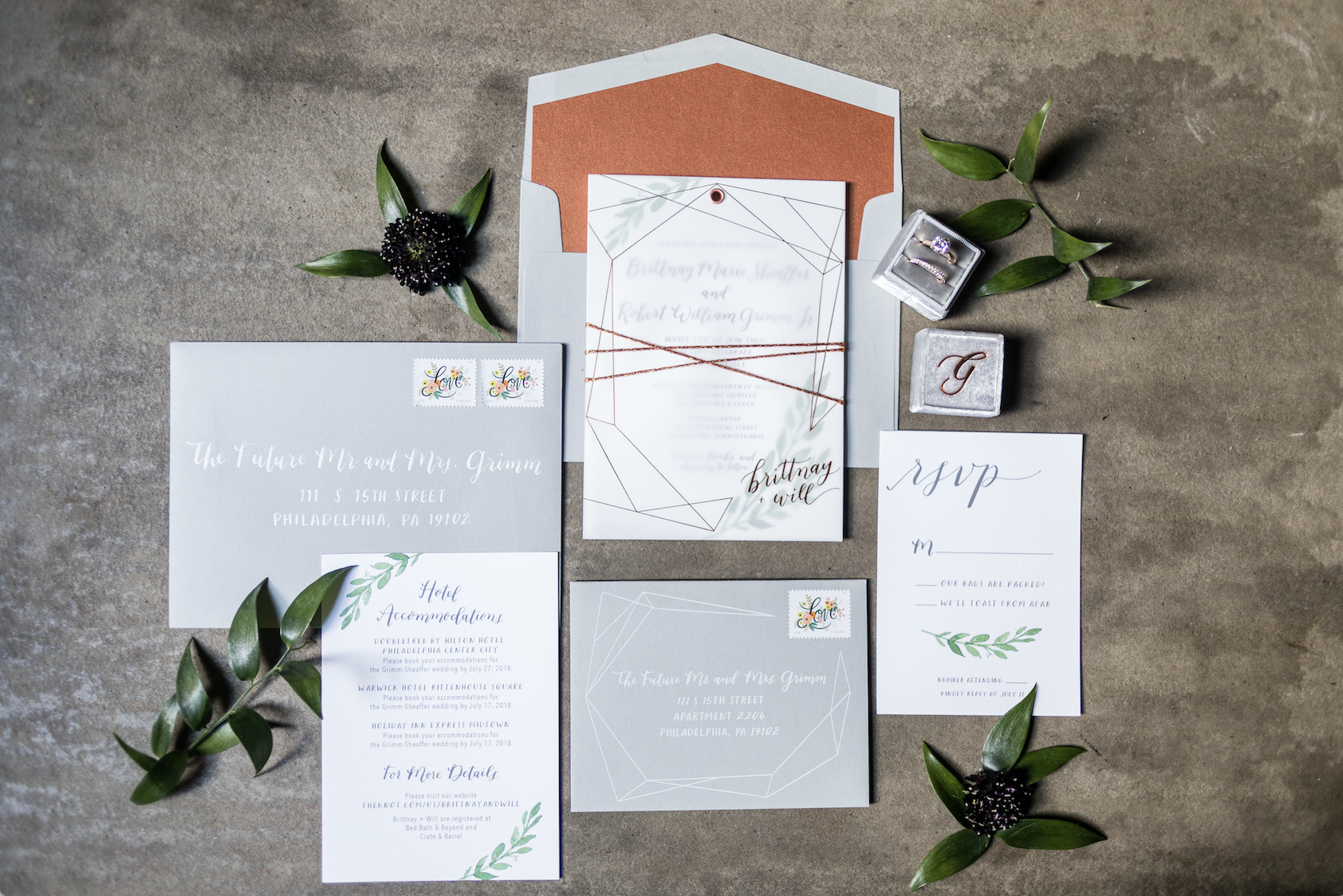 custom invitation suite by hello, bird. // photo courtesy of ashley gerrity photography