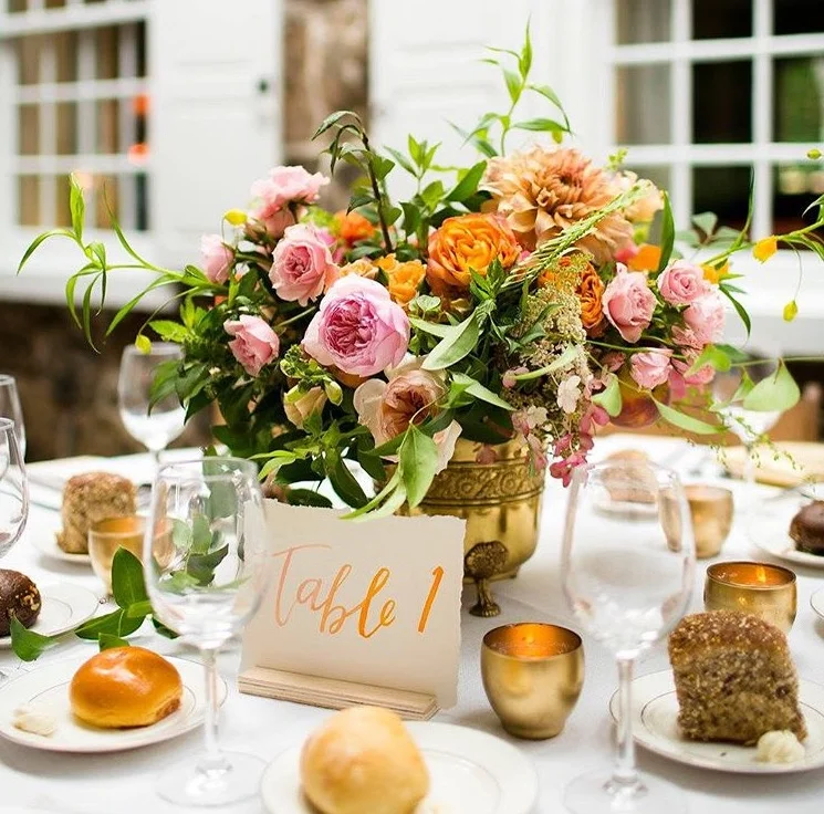 table numbers by hello, bird // photo courtesy of amaris photography // florals by wild stems