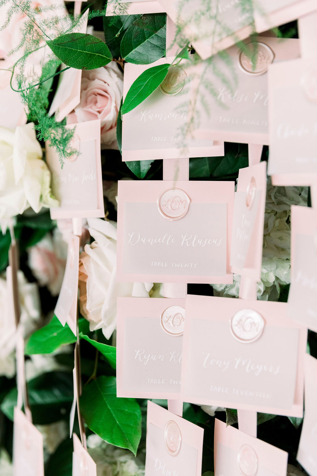  vellum escort cards with wax seal by hello, bird. // photo courtesy of carly michelle photography 