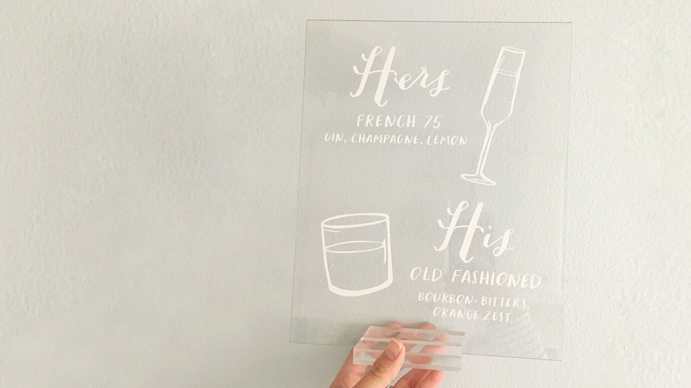  acrylic cocktail menu by hello, bird. 