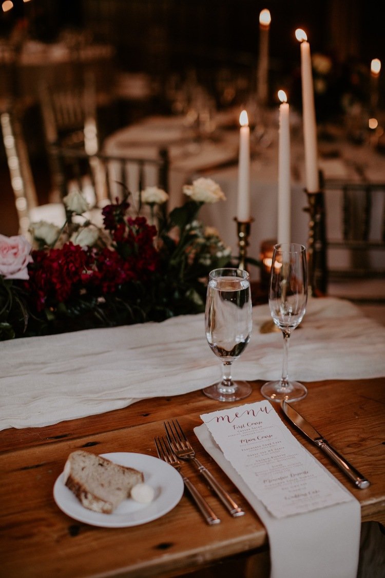 Wedding dinner menu by hello, bird, photo by Sarah Brookhart Photography