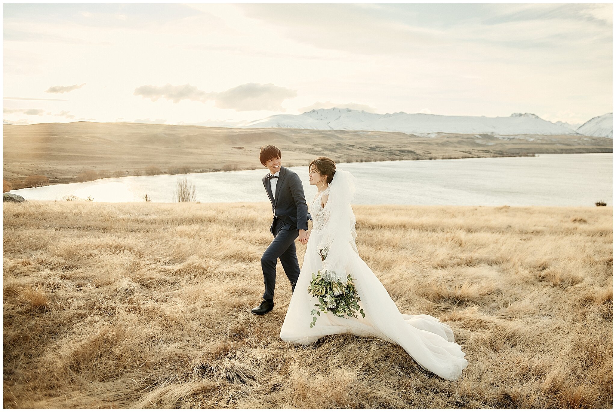 Queenstown Tekapo Prewedding Winter Wedding ニュージーランド ウェディング 前撮り フォトグラファー クイーンズタウン テカポ