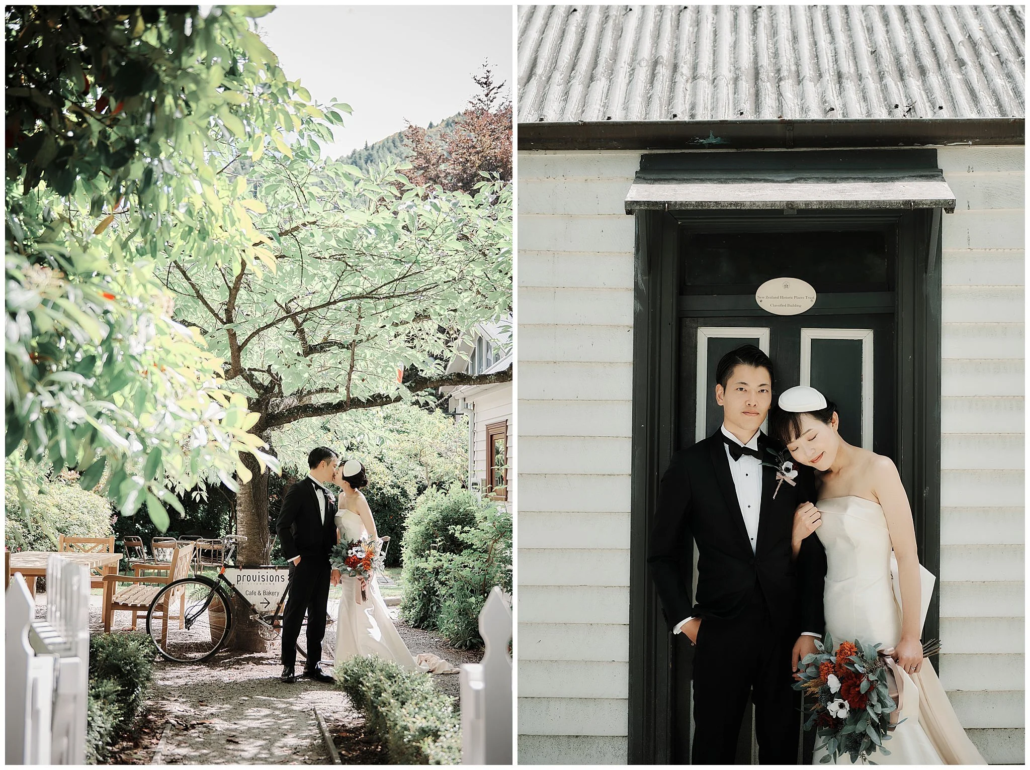 Arrowtown, New Zealand Pre-Wedding Shoot クイーンズタウンとテカポ、ニュージーランドで撮る素敵な前撮りフォトウェディング ヘリウェディング　ウェディング