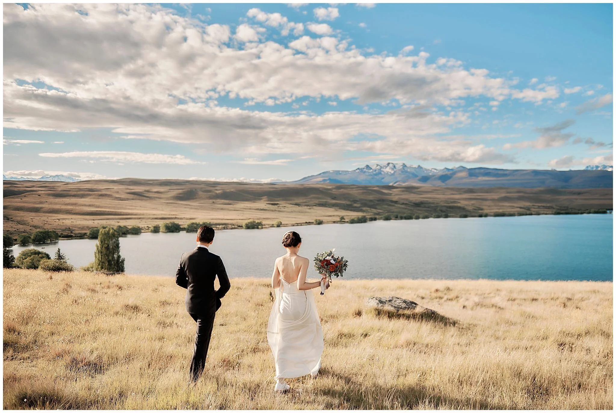 Queenstown and Lake Tekapo, New Zealand Pre-Wedding Shoot クイーンズタウンとテカポ、ニュージーランドで撮る素敵な前撮りフォトウェディング ヘリウェディング　ウェディング