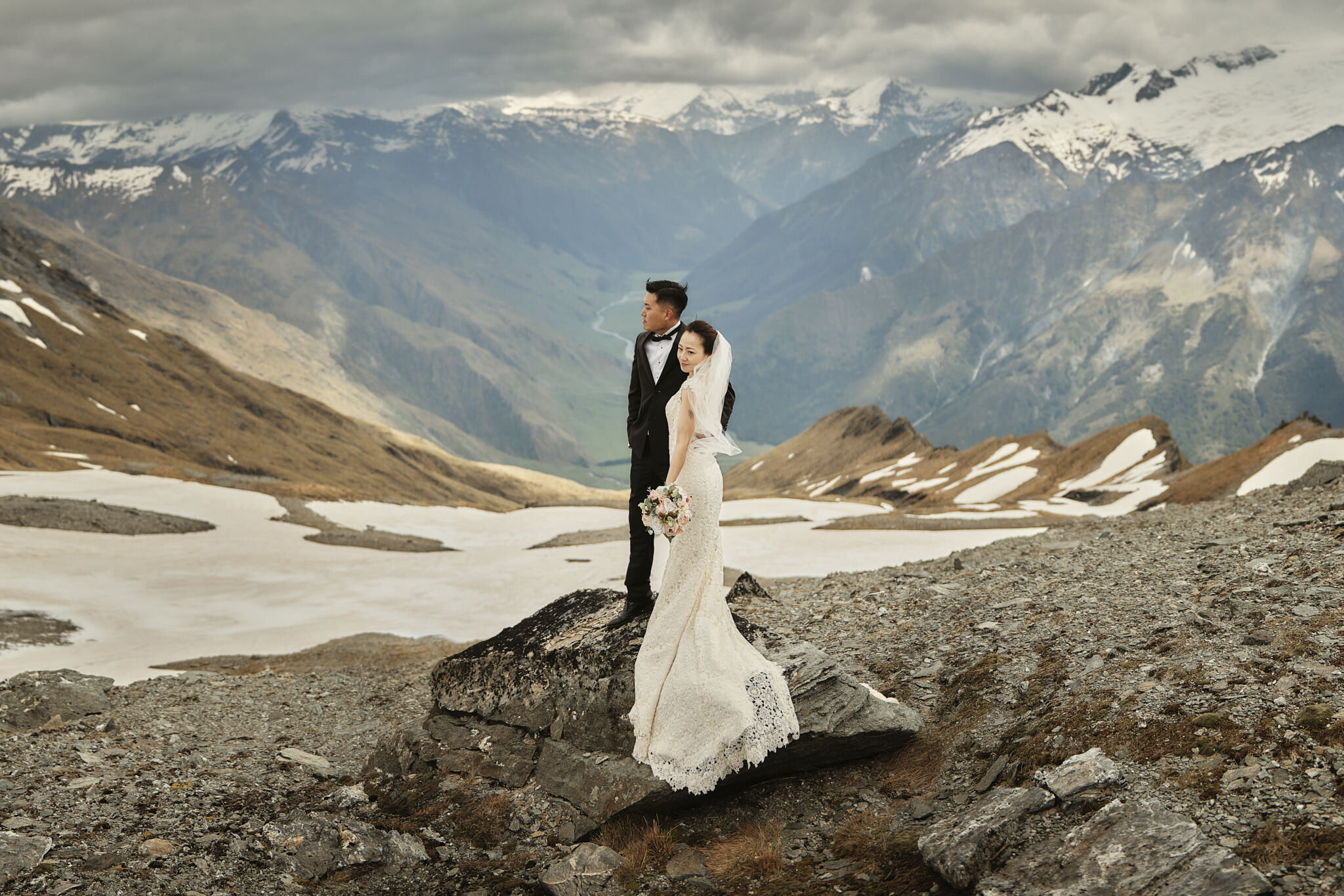 ニュージーランド　ウェディング　ヘリコプター　ヘリウェディング