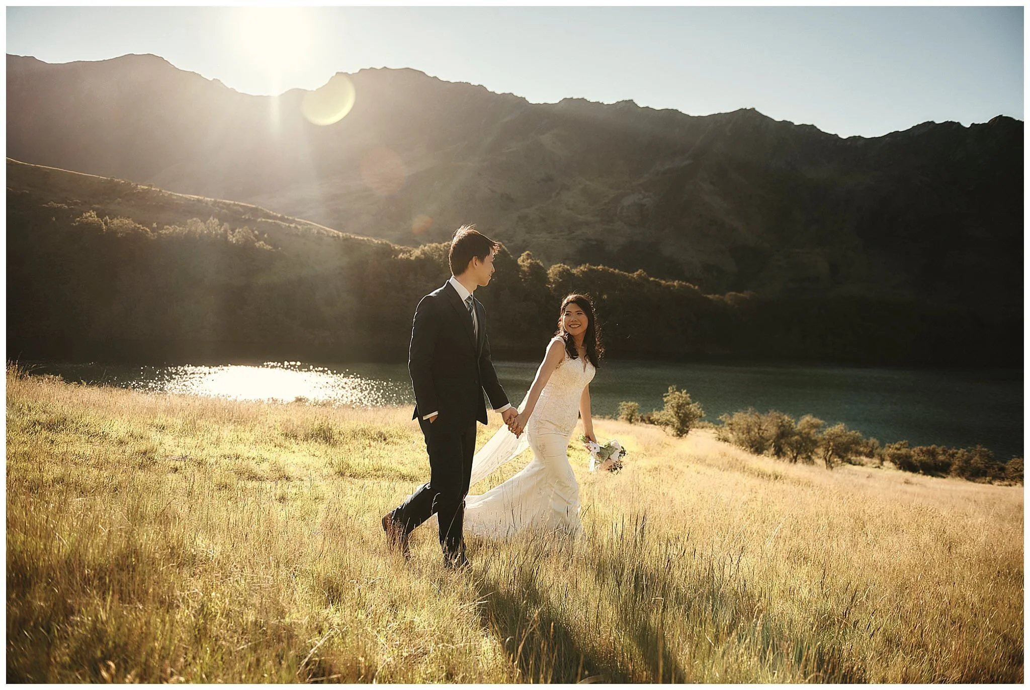 New Zealand South Island Pre-Wedding Shoot in Queenstown - Moke Lakle