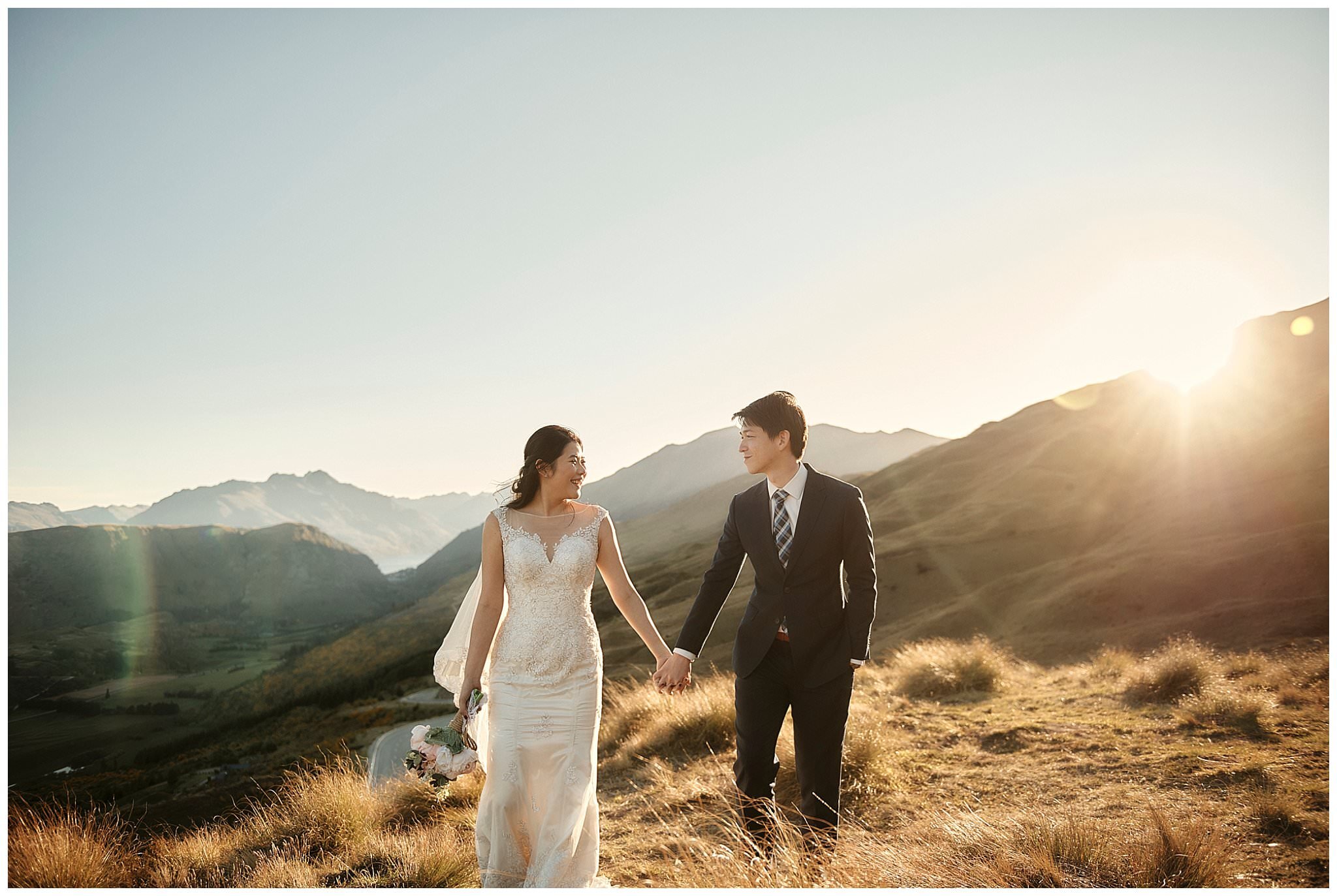 New Zealand South Island Pre-Wedding Shoot in Queenstown - Coronet Peak