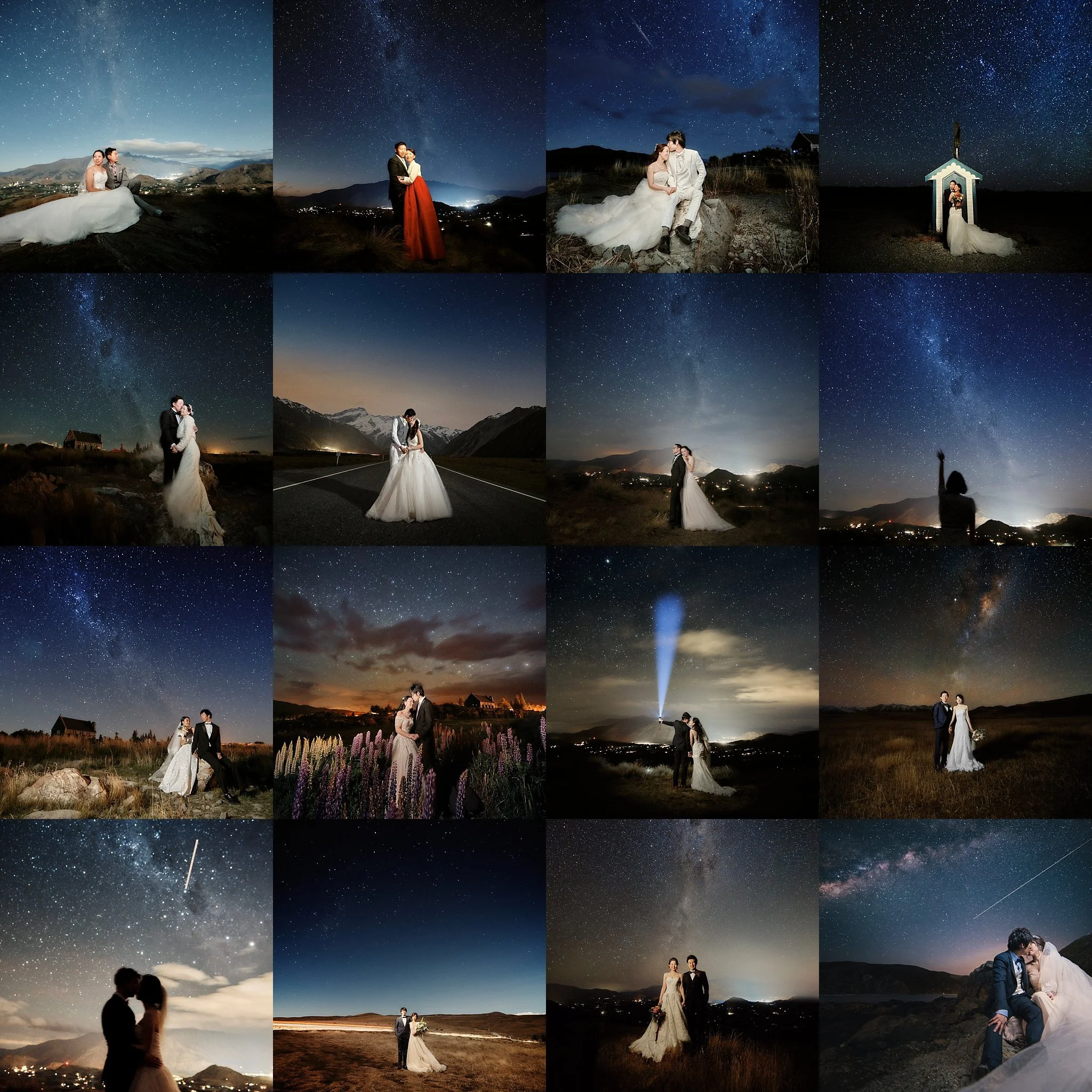 ニュージーランド　星空フォト　ウェディング　ポートレート