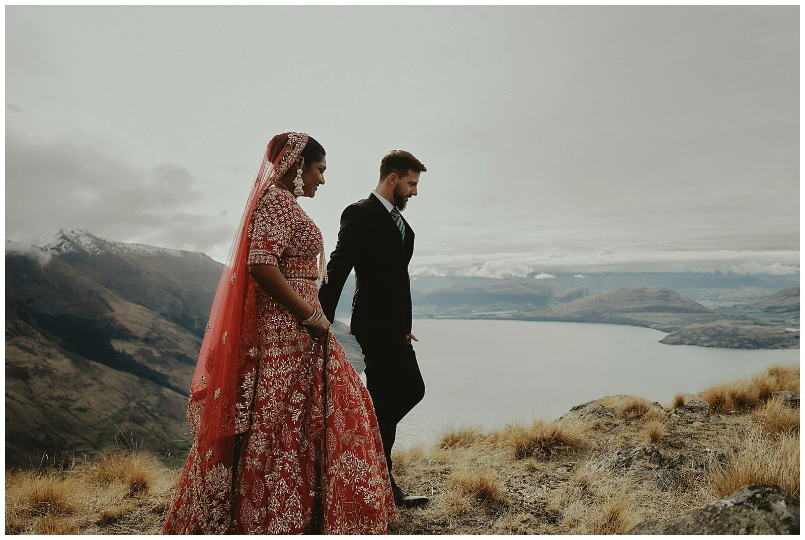 Queenstown Heli Photoshoot and Elopement Wedding at Kamana Lakehouse. Beautiful Sikh Indian Wedding Ceremony followed by a Civil Wedding Ceremony on the Sunshine Terrace.
