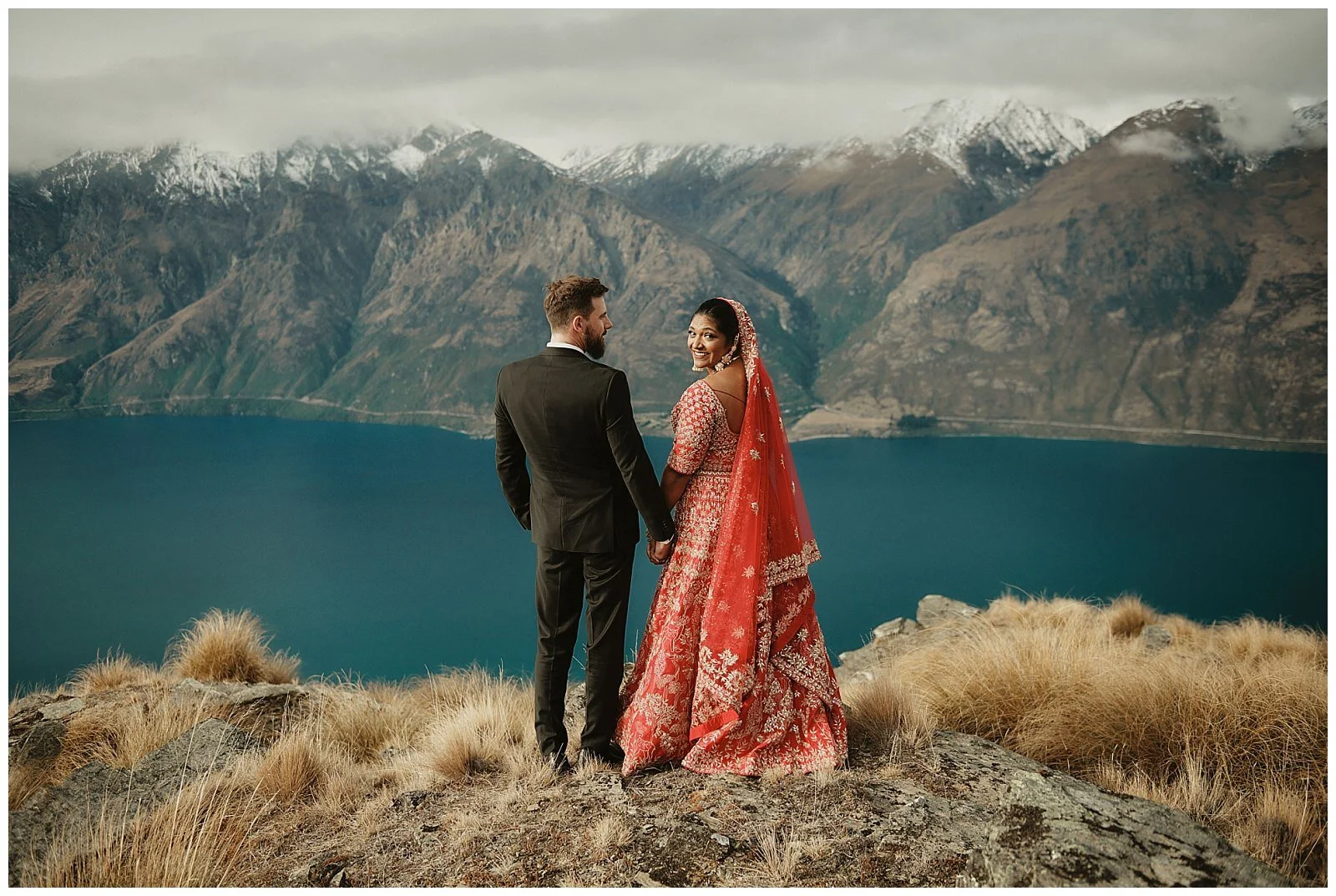 Queenstown Heli Photoshoot and Elopement Wedding at Kamana Lakehouse. Beautiful Sikh Indian Wedding Ceremony followed by a Civil Wedding Ceremony on the Sunshine Terrace.