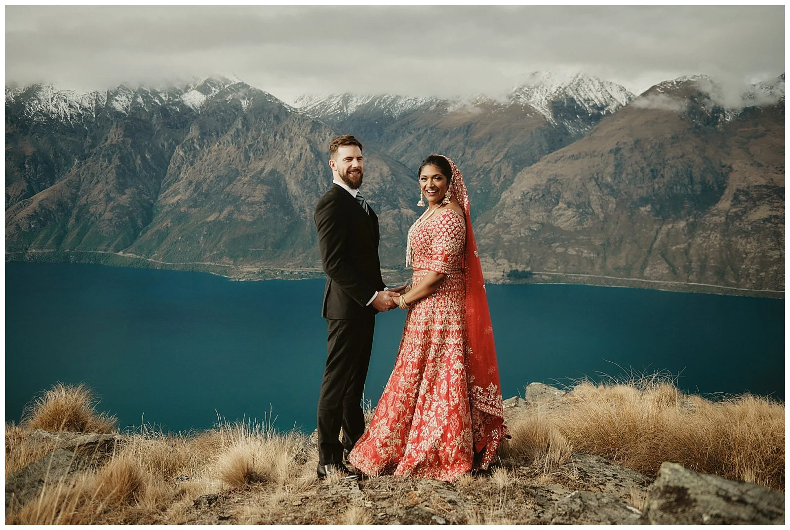 Queenstown Heli Photoshoot and Elopement Wedding at Kamana Lakehouse. Beautiful Sikh Indian Wedding Ceremony followed by a Civil Wedding Ceremony on the Sunshine Terrace.