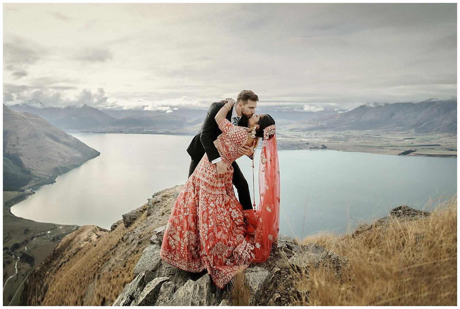 Queenstown Heli Photoshoot and Elopement Wedding at Kamana Lakehouse. Beautiful Sikh Indian Wedding Ceremony followed by a Civil Wedding Ceremony on the Sunshine Terrace.