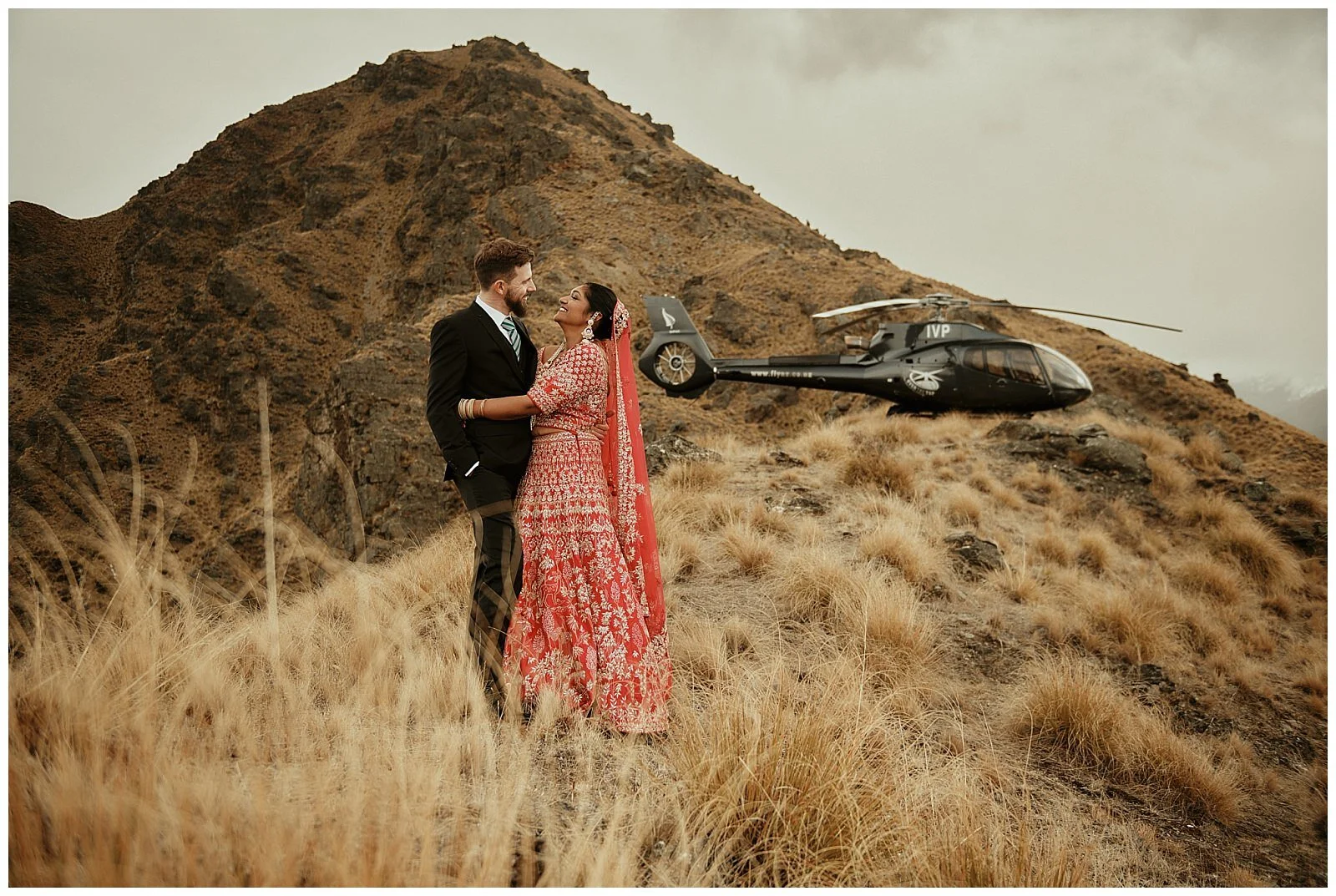 Queenstown Heli Photoshoot and Elopement Wedding at Kamana Lakehouse. Beautiful Sikh Indian Wedding Ceremony followed by a Civil Wedding Ceremony on the Sunshine Terrace.