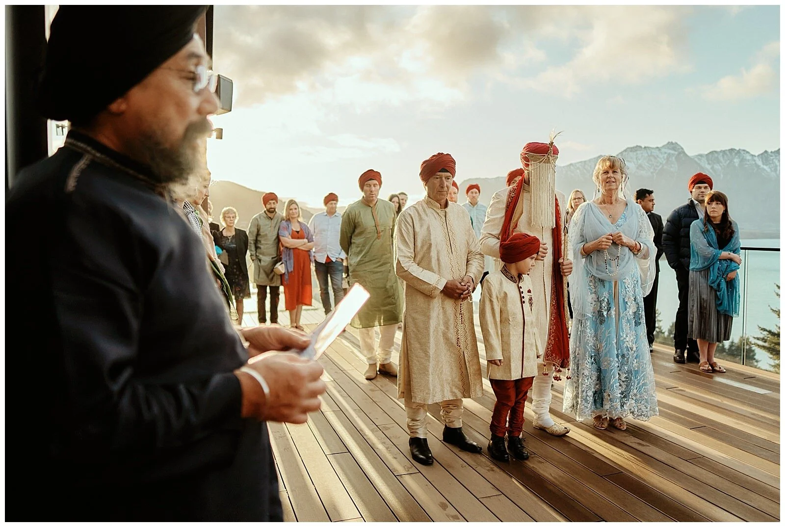 Queenstown Heli Photoshoot and Elopement Wedding at Kamana Lakehouse. Beautiful Sikh Indian Wedding Ceremony followed by a Civil Wedding Ceremony on the Sunshine Terrace.