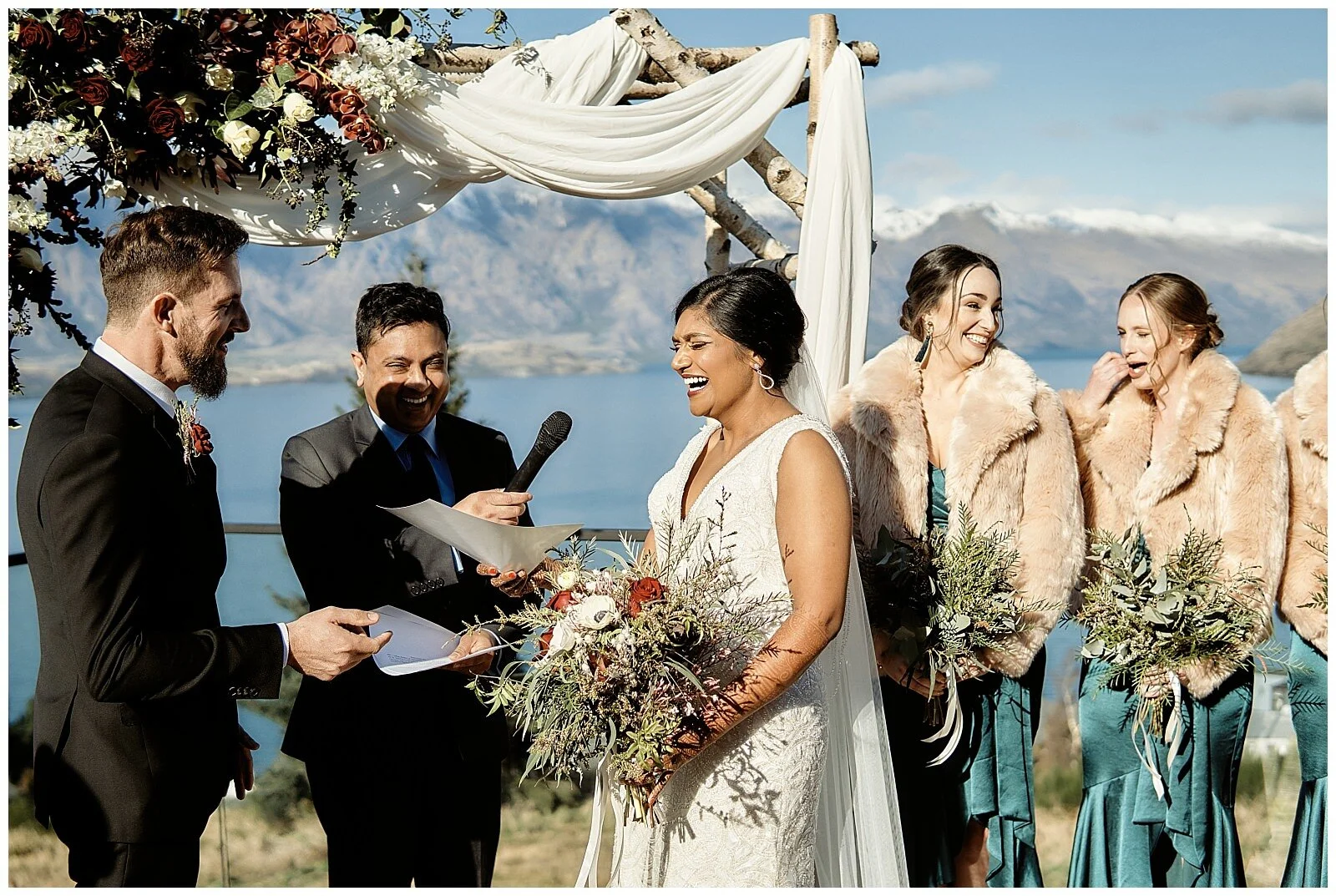 Queenstown Heli Photoshoot and Elopement Wedding at Kamana Lakehouse. Beautiful Sikh Indian Wedding Ceremony followed by a Civil Wedding Ceremony on the Sunshine Terrace.
