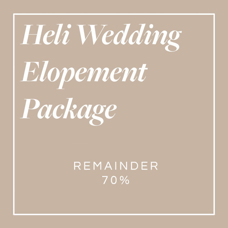 70% Remainder (Heli Wedding Package), Due 7 Days before Wedding Date
