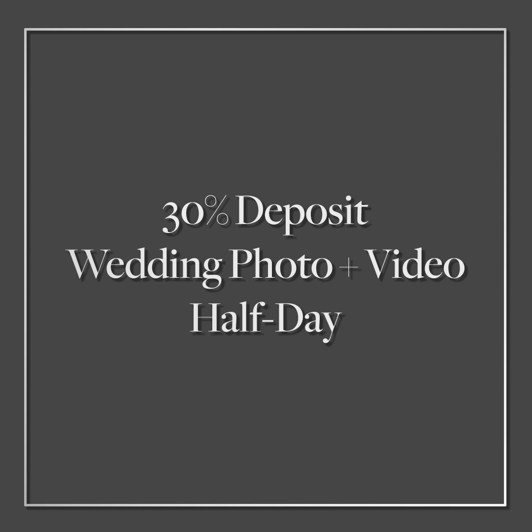 (30% Deposit) Wedding Photo &amp; Video Half-Day