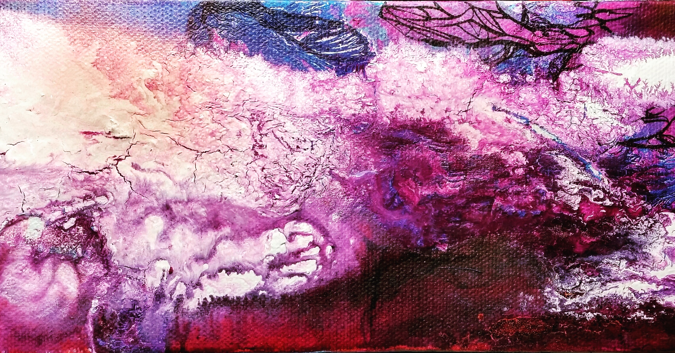 SMASH / acrylic + ink / 12" x 4" on canvas