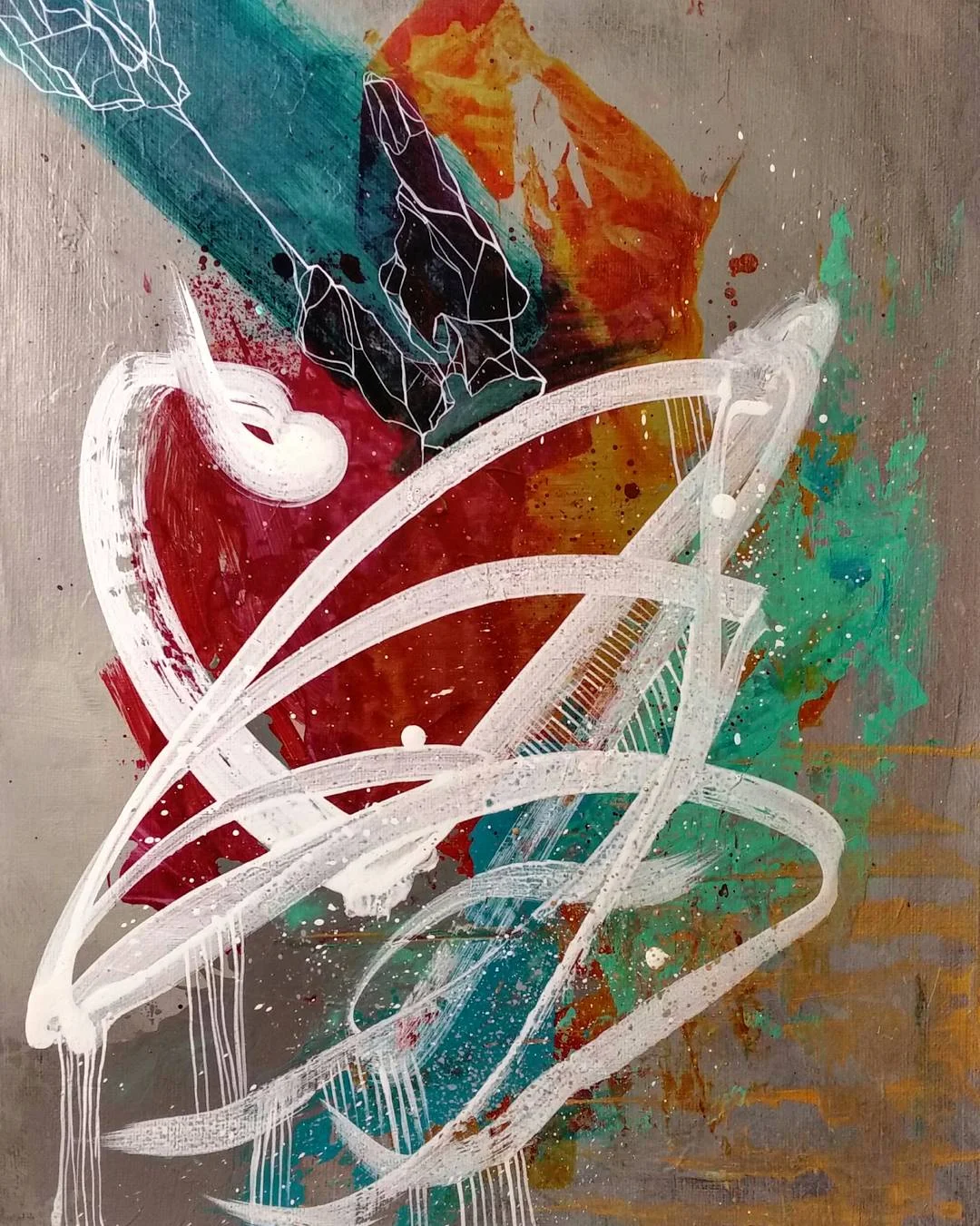 ABSENCE / acrylic + ink / 12" x 16" on canvas board