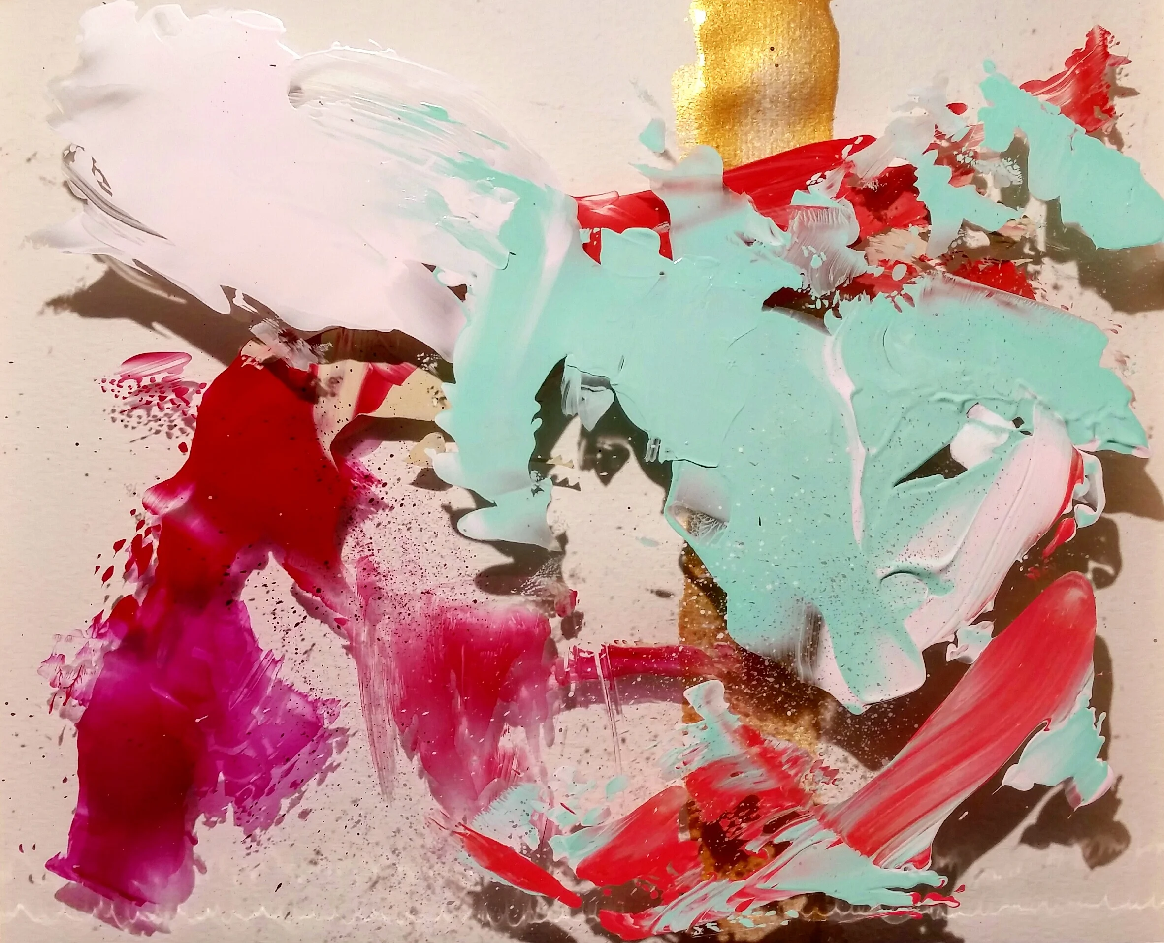 PETRI No.3 / acrylic + ink / on glass