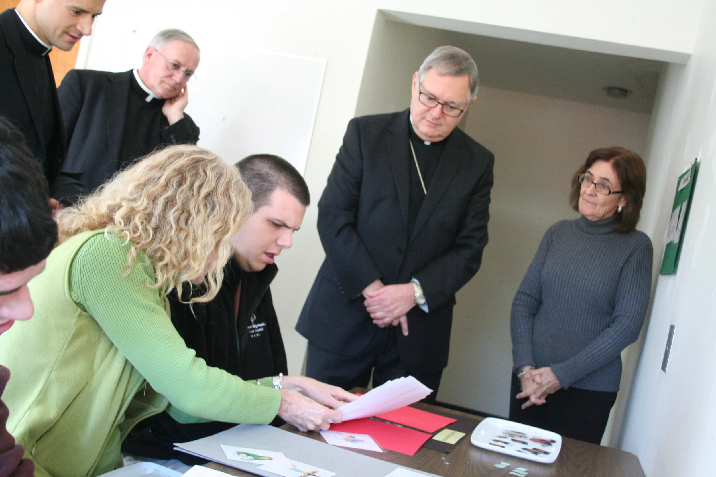 Bishop Tobin visits our Autism program - Oct., 2012