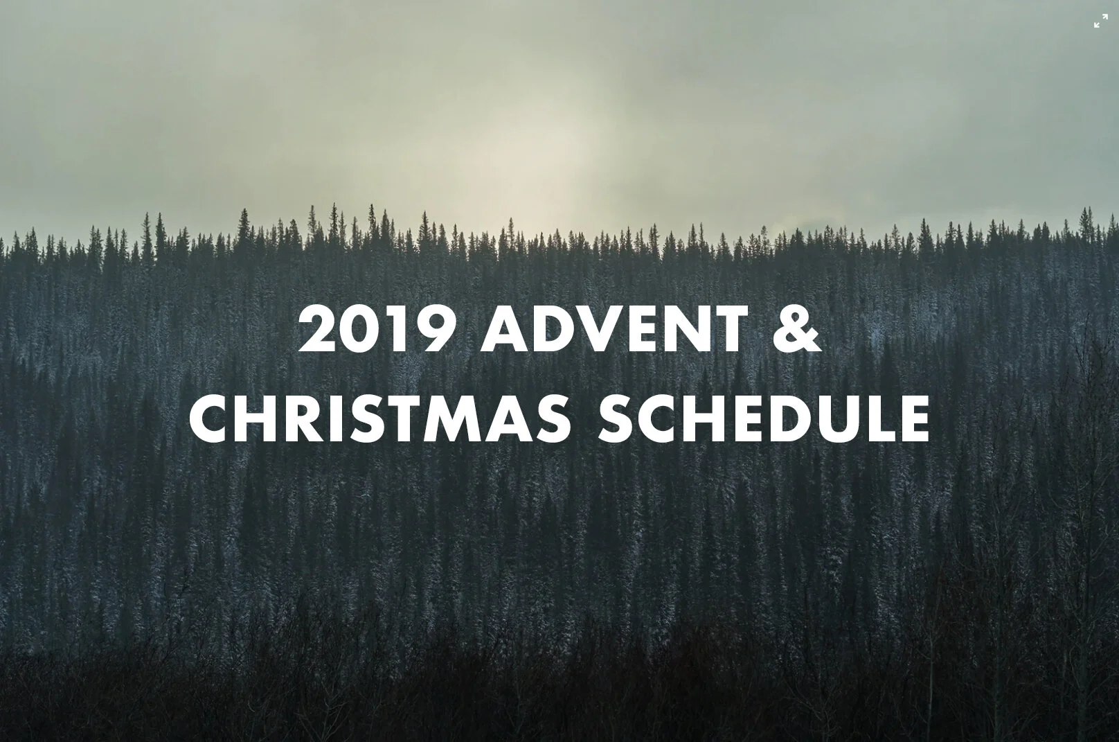 Advent &amp; Christmas Schedule