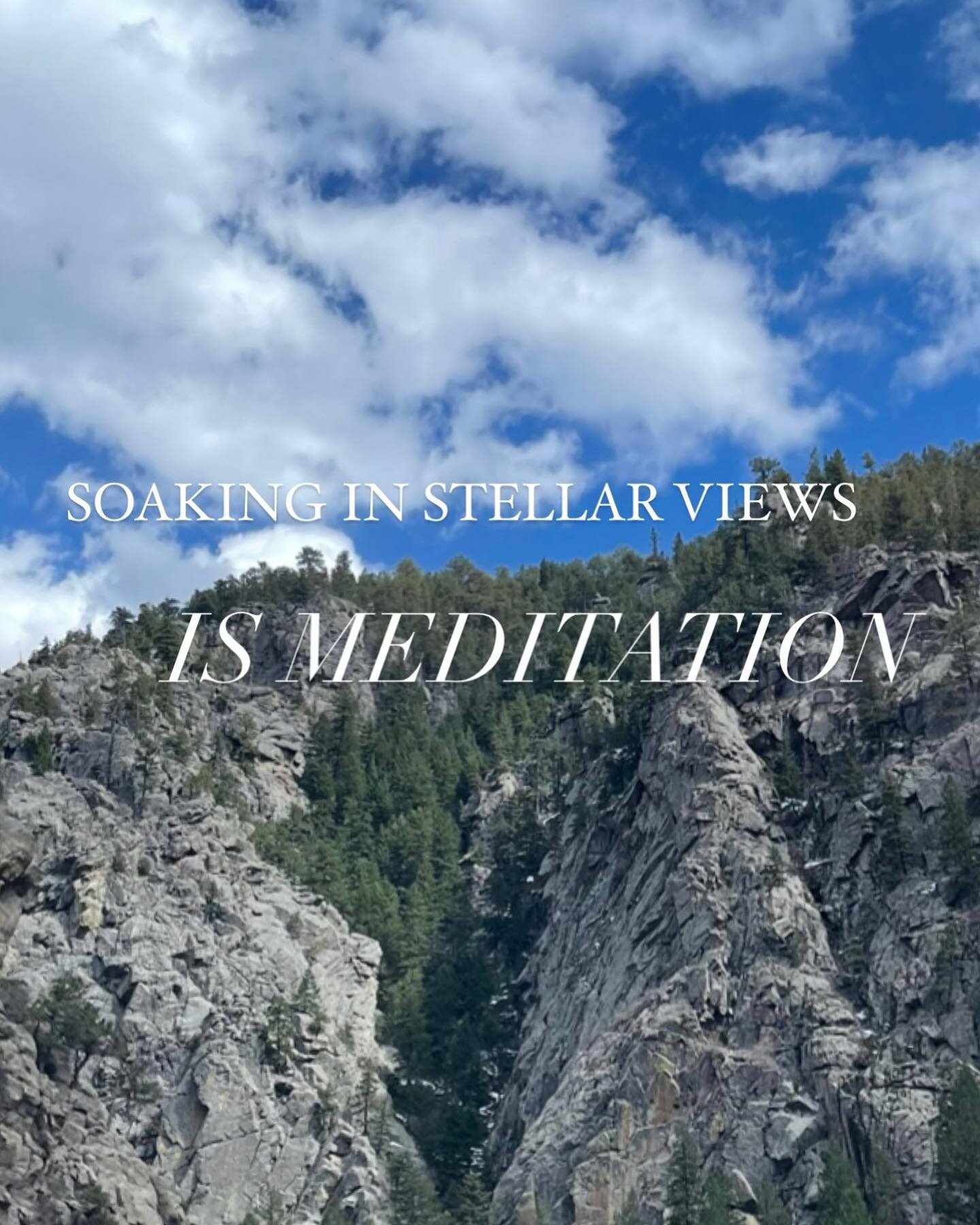 ⛰️meditation is a lot of things and, it's 𝘯𝘰𝘵 ... ⁣
⁣
meditation is that place, the &quot;result&quot; of whatever practice or action or awareness of _____ .⁣
⁣
one such practice can be soaking in things like viewing or feeling spectacular scenery