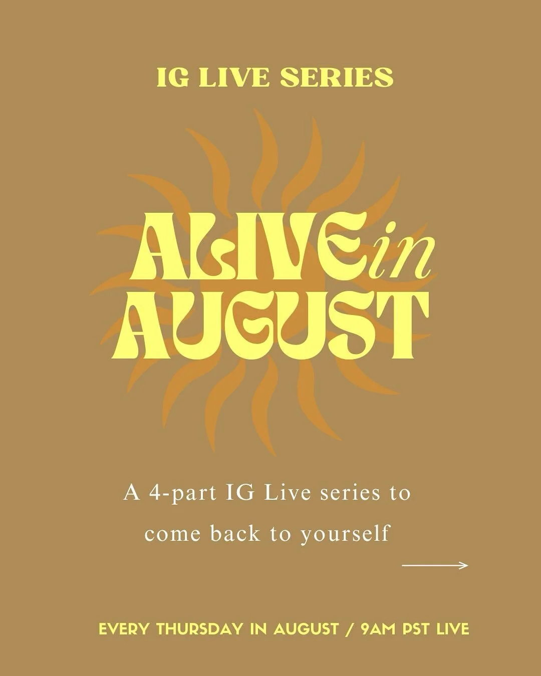 I&rsquo;m going live once a week this month on Instagram&mdash;offering short, real-time resets to bring you back to your breath, your body, &amp; your overall aliveness. 💫⚡️🙌

Each week, I&rsquo;ll share a short theme &amp; simple nervous system p