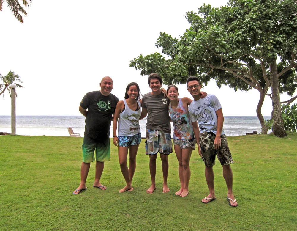 (L-R): Vince from Balikbayan, Carmen, Thomas (GM of Punta Bulata), Nixee, and me