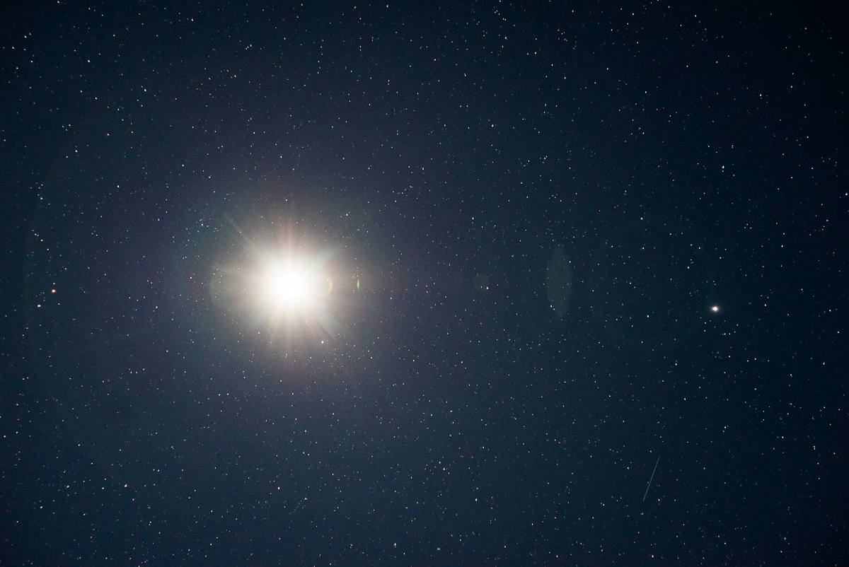 Part of the planetary alignment that was happening during this month. Jupiter is on the right.