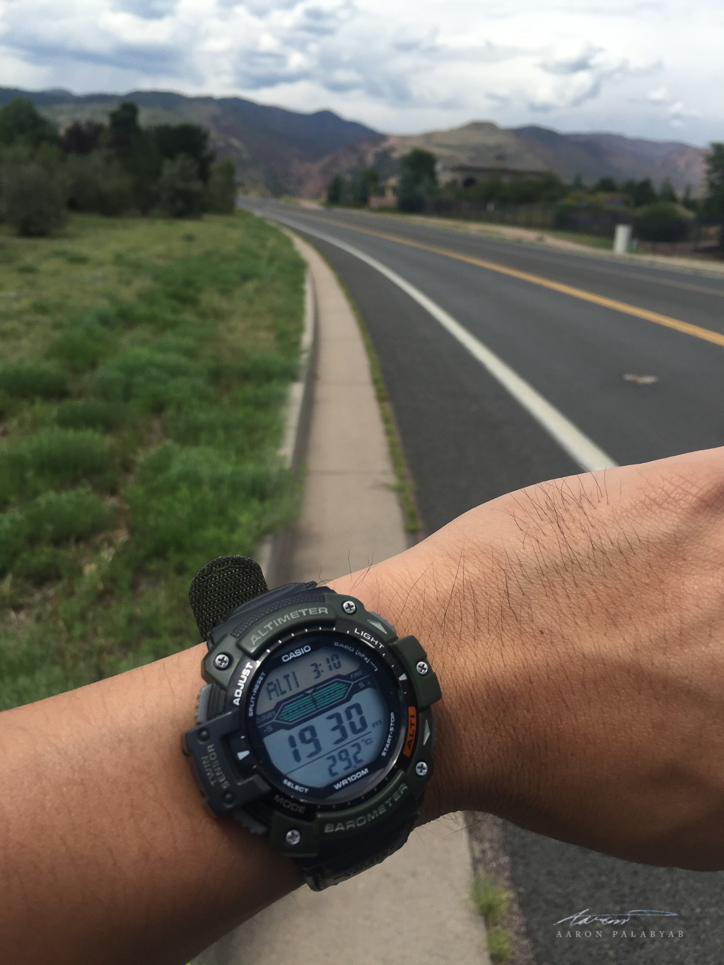 The altitude at the beginning of my walk