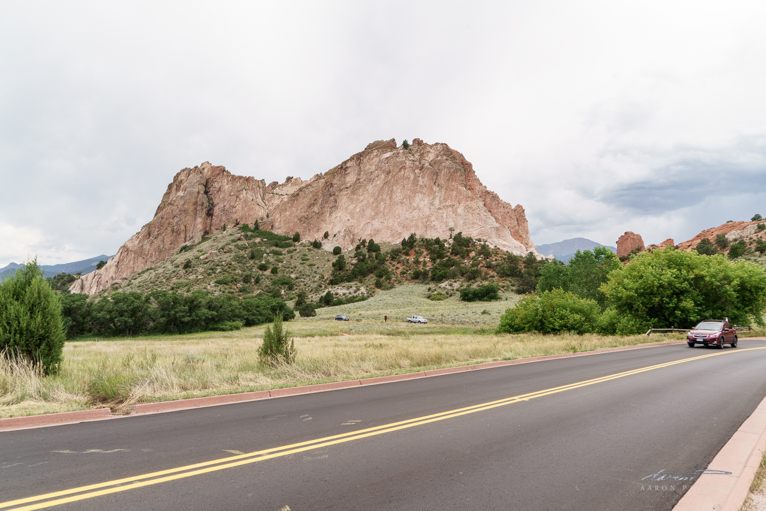 Highway views and a storm in the distance
