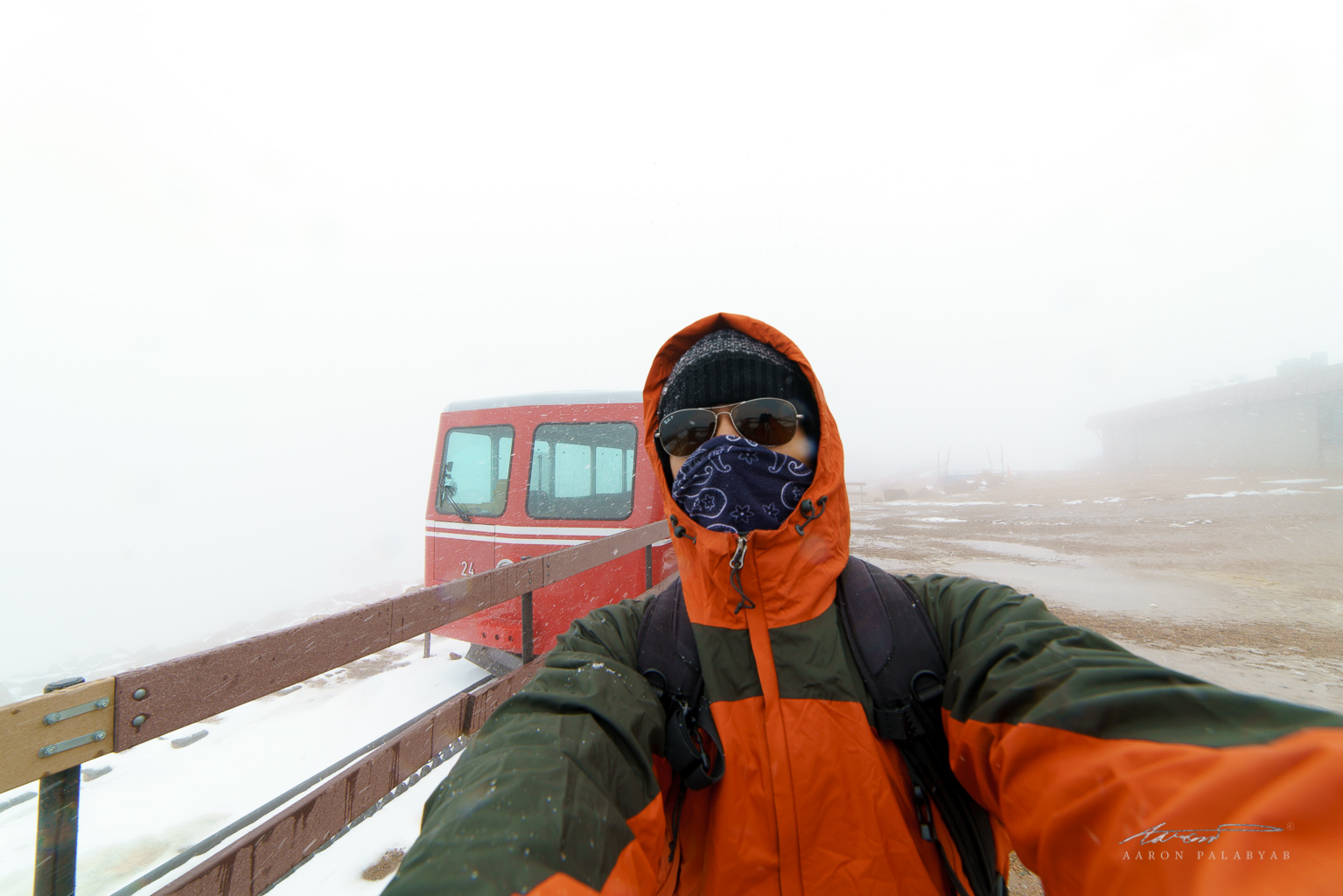 Celebratory selfie in the slush!