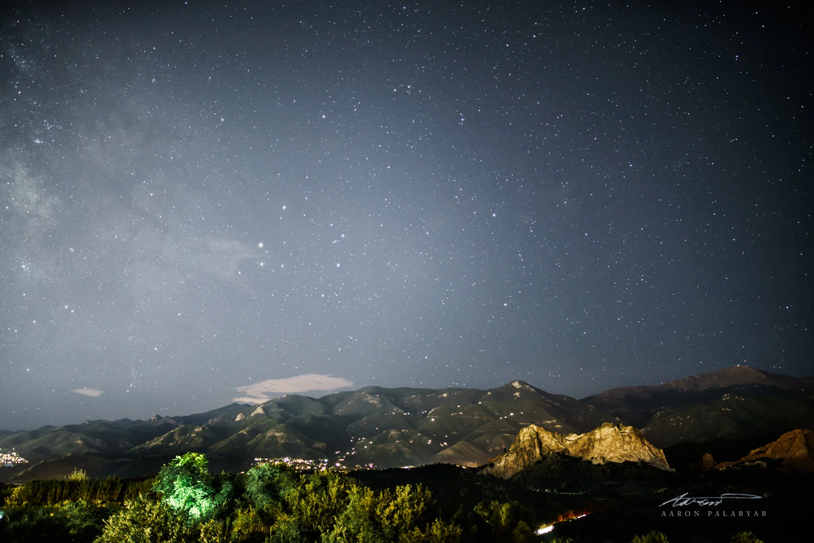 Stars of the Rocky Mountains, with the Milky Way just visible to the left.
