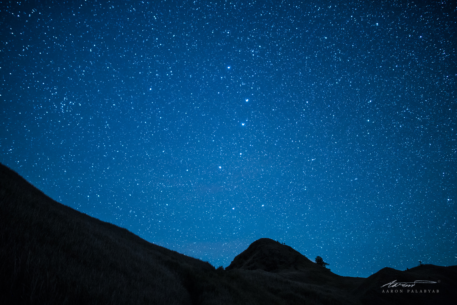 The Big Dipper Over the Akiki Trail. Sony A7RII + Samyang 24mm f/1.4 | 30s | ISO 6400. Composited using same technique as "The Milky Way Over Saddle Camp" above.